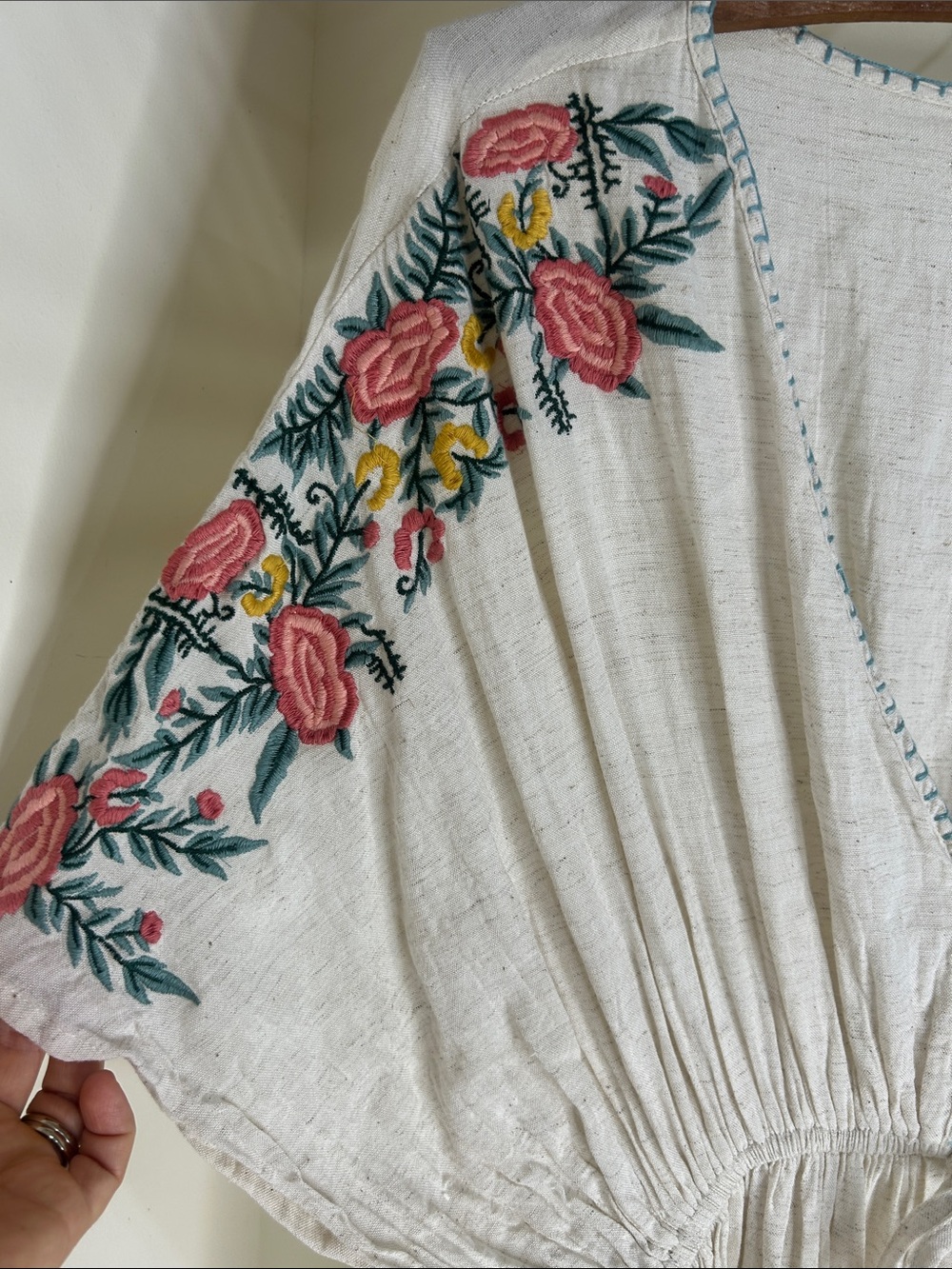 WORLD MARKET Floral Embroidered Kaftan Dress
Size Small/Medium - Picture 7 of 14